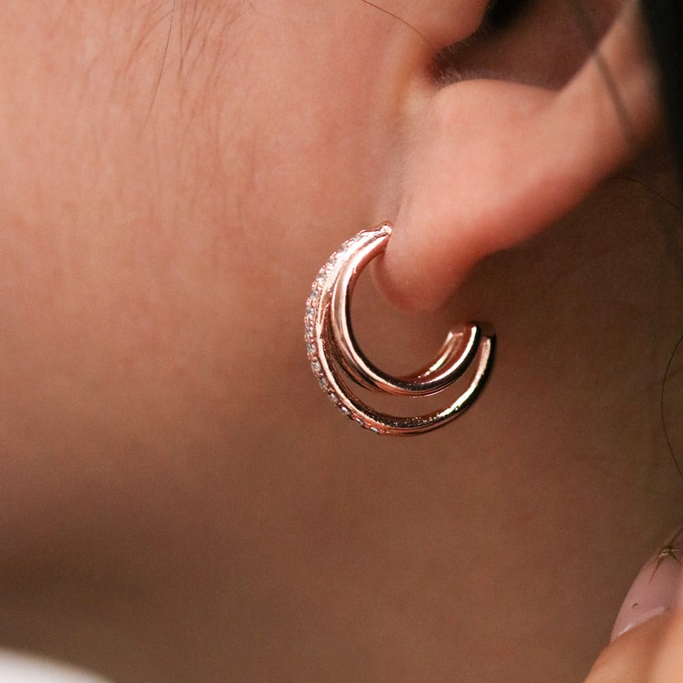 Triple Layer Semi-Hoop earrings-1