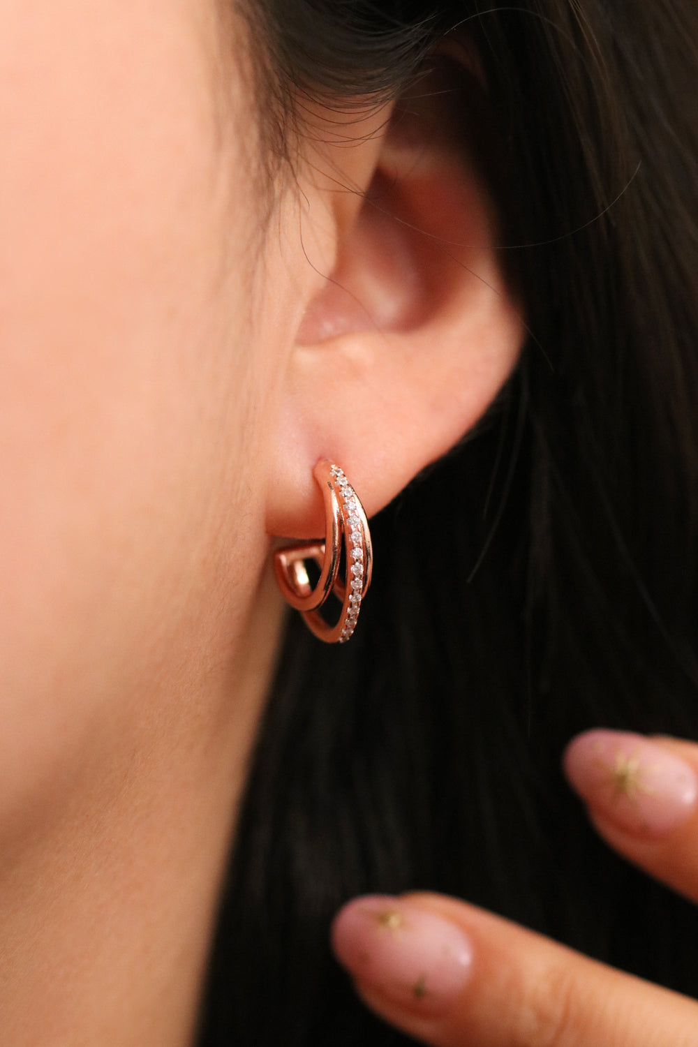 Triple Layer Semi-Hoop earrings-2