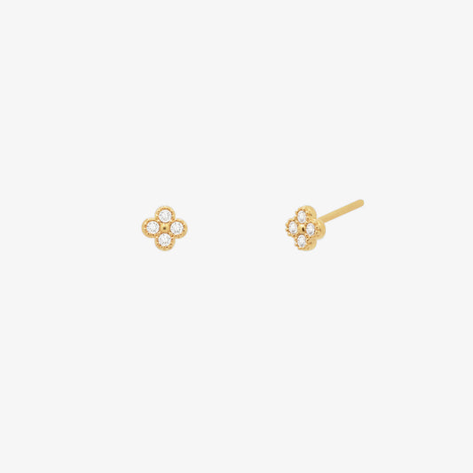 Clover Sparkle Stud Earrings-0