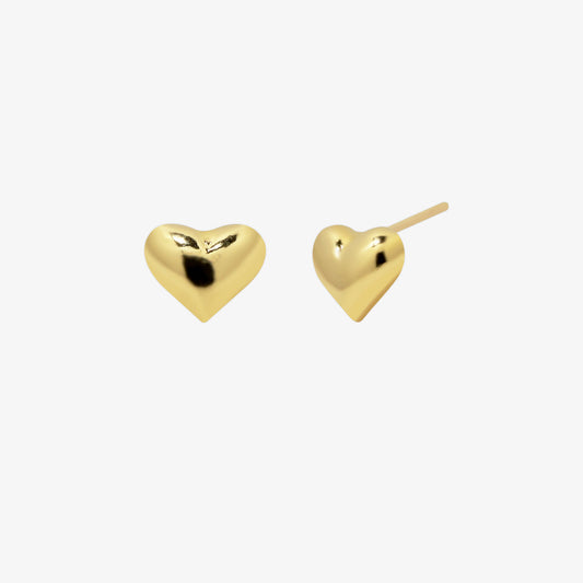 Chunky heart stud earrings-0