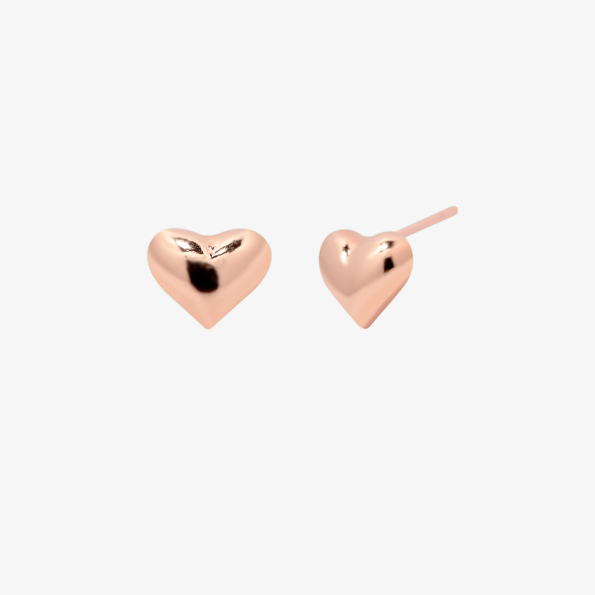 Chunky heart stud earrings-4