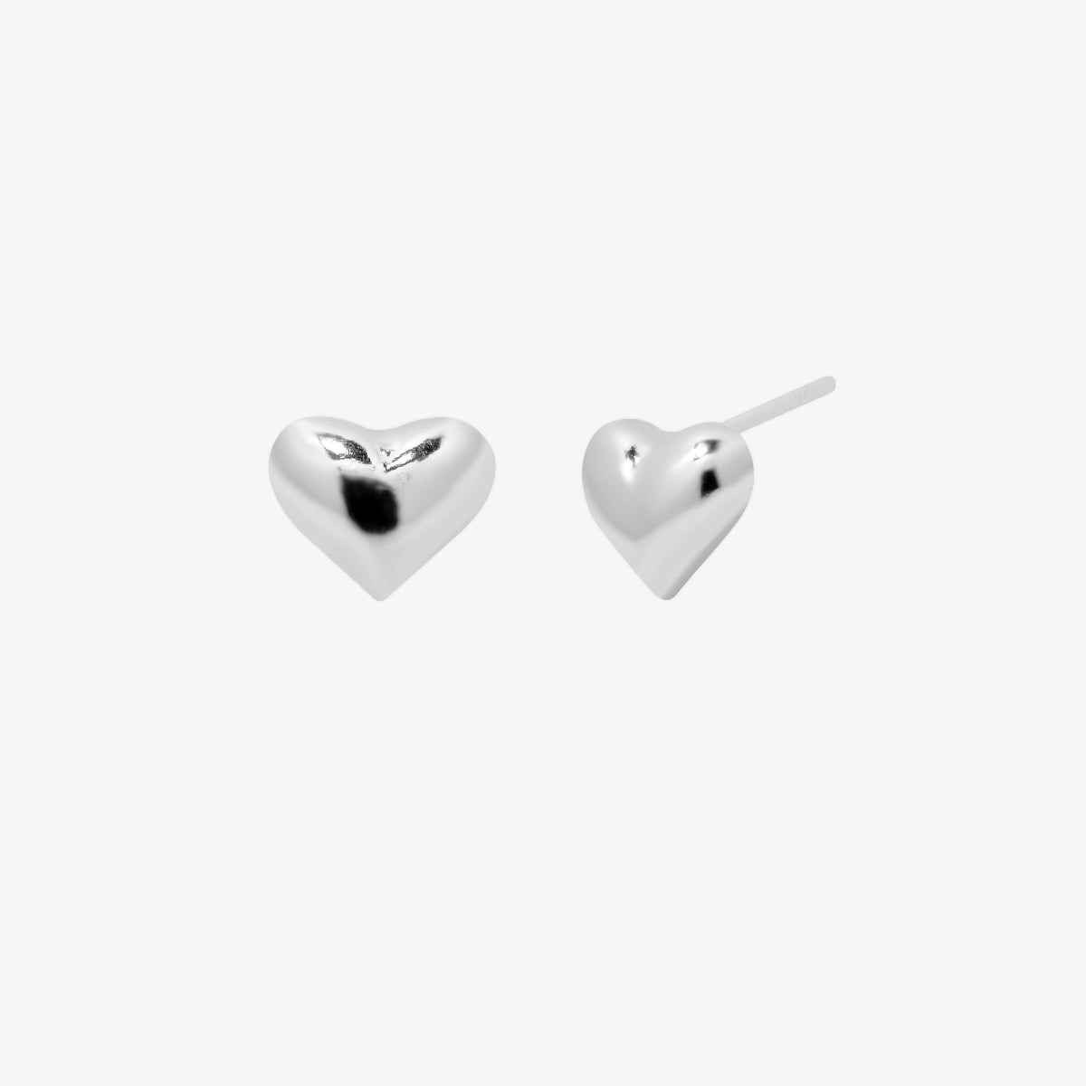 Chunky heart stud earrings-5