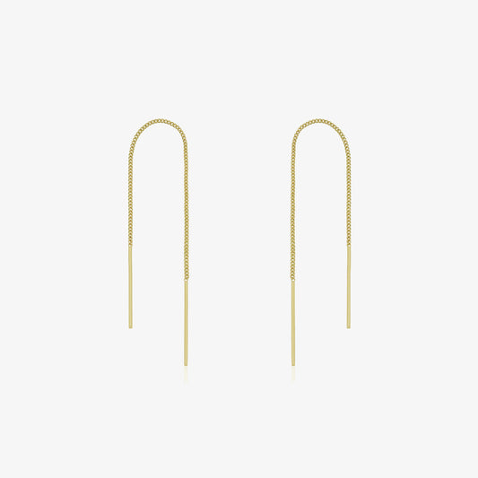 Drop stick short threader earrings-0