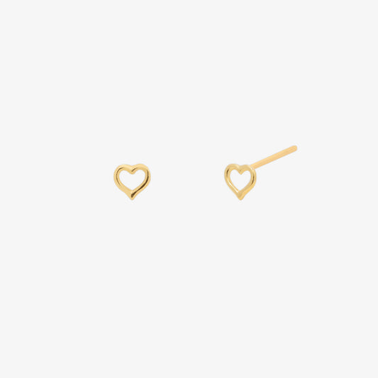 Line heart stud earrings-0